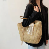 Straw Woven Handbag Women Beach Tote Crossbody Bag