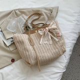 Straw Woven Handbag Women Beach Tote Crossbody Bag