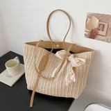 Straw Woven Handbag Women Beach Tote Crossbody Bag