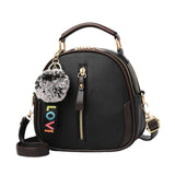 Women's One Shoulder Messenger Small Bag with Hair Ball Decoration