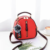 Women's One Shoulder Messenger Small Bag with Hair Ball Decoration