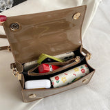 Patent Leather Shoulder Bag Orange Green Messenger Clutch