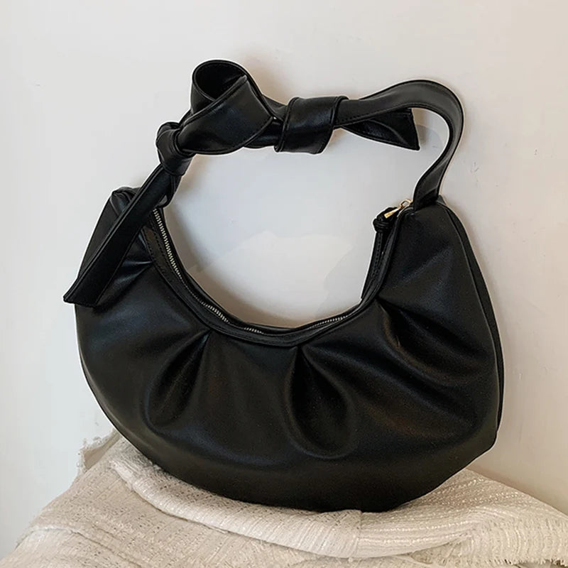 Women's Pleated Cloud Bag Yellow Evening Party Clutch Shoulder Bags