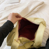 Women's Pleated Cloud Bag Yellow Evening Party Clutch Shoulder Bags