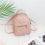 Embroidered Small Backpack PU Leather Women's Shoulder Bag