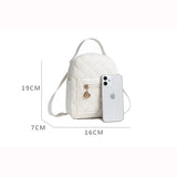 Embroidered Small Backpack PU Leather Women's Shoulder Bag