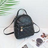 Embroidered Small Backpack PU Leather Women's Shoulder Bag