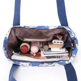 Floral Print Top-Handle Shoulder Bag Nylon Purse for Women