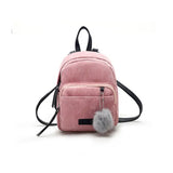 Corduroy Mini Backpack School Shoulder Bag
