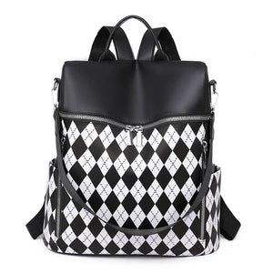 PU Leather Ladies Backpack Large Capacity Travel Shoulder Bag School Bag