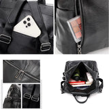 Women Leather Travel Backpack Multifunction Shoulder Bags