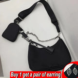 Nylon Chains Crossbody Bag Large Capacity Messenger Bag