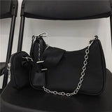 Nylon Chains Crossbody Bag Large Capacity Messenger Bag