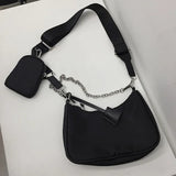 Nylon Chains Crossbody Bag Large Capacity Messenger Bag