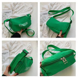 Canvas Messenger Bag Casual Shoulder Bag Retro Letter Shopping