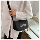 Canvas Messenger Bag Casual Shoulder Bag Retro Letter Shopping