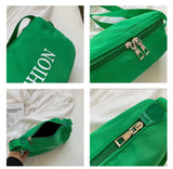Canvas Messenger Bag Casual Shoulder Bag Retro Letter Shopping