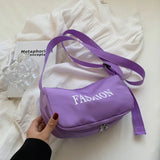 Canvas Messenger Bag Casual Shoulder Bag Retro Letter Shopping