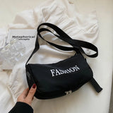 Canvas Messenger Bag Casual Shoulder Bag Retro Letter Shopping