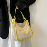 Canvas Tote Bags for Women Solid Letter Shoulder Bags Ladies Handbag