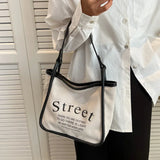 Canvas Tote Bags for Women Solid Letter Shoulder Bags Ladies Handbag