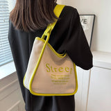 Canvas Tote Bags for Women Solid Letter Shoulder Bags Ladies Handbag