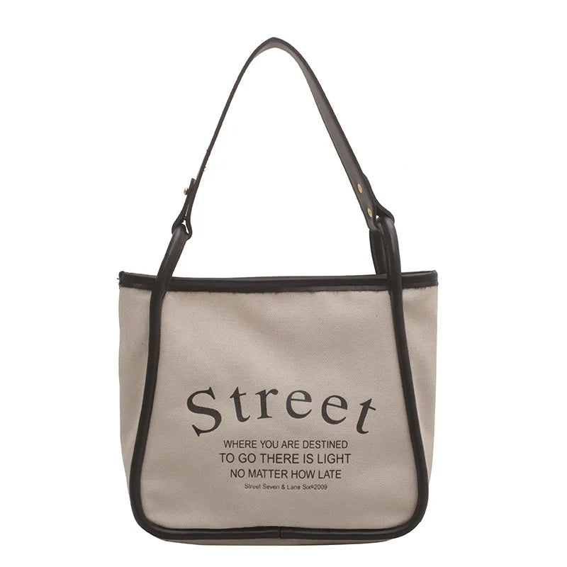 Canvas Tote Bags for Women Solid Letter Shoulder Bags Ladies Handbag