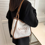Canvas Tote Bags for Women Solid Letter Shoulder Bags Ladies Handbag
