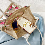 Canvas Transparent Fruit Handbag Soft Girl Shoulder Bag