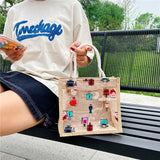 Canvas Transparent Fruit Handbag Soft Girl Shoulder Bag