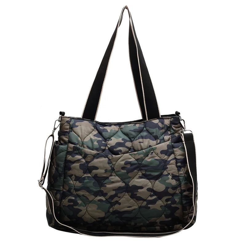 Cotton Padded Handbag Large Capacity Casual Ladies Quilted Crossbody Bag