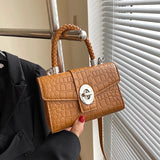 Crocodile Pattern Crossbody Bag Small Messenger Clutch Handbag
