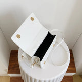 Small Flap Messenger Bag Clutch Plaid PU Leather Female Handbag