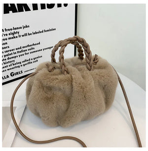 Faux Fur Crossbody Bag Plush Purse Shoulder Bag Girls Wallet