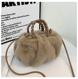 Faux Fur Crossbody Bag Plush Purse Shoulder Bag Girls Wallet