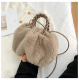 Faux Fur Crossbody Bag Plush Purse Shoulder Bag Girls Wallet