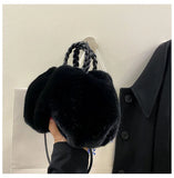Faux Fur Crossbody Bag Plush Purse Shoulder Bag Girls Wallet