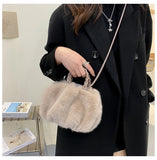 Faux Fur Crossbody Bag Plush Purse Shoulder Bag Girls Wallet