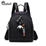 Small Backpack and Satchel Rucksack for Women, Nylon School Bag
