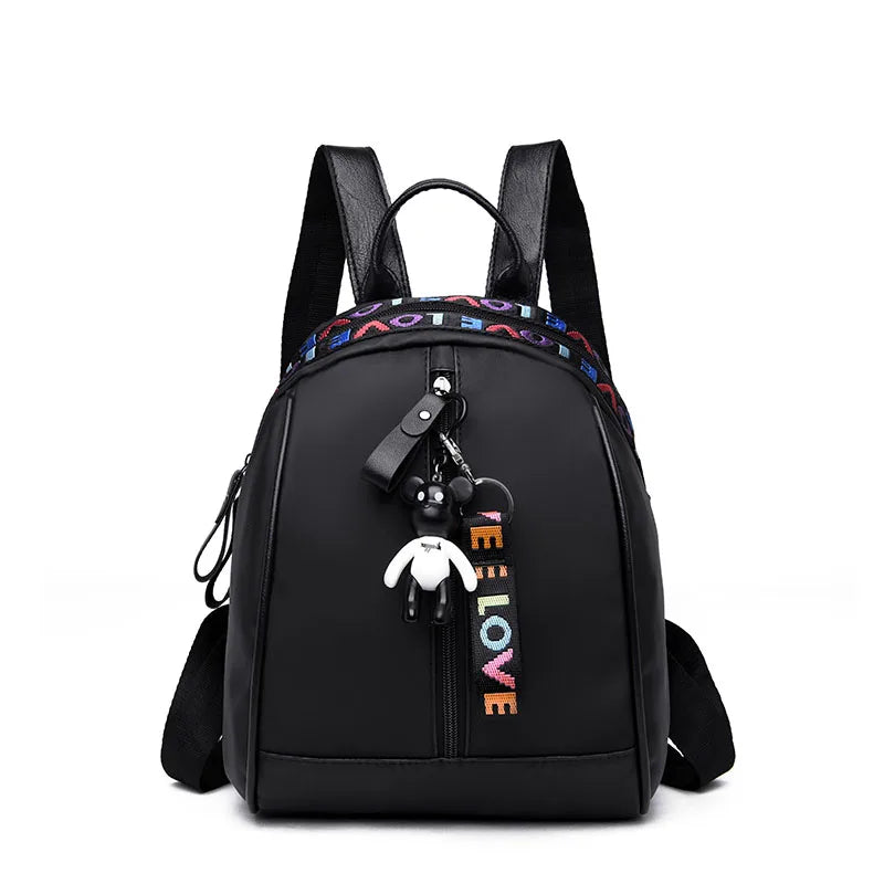 Small Backpack and Satchel Rucksack for Women, Nylon School Bag