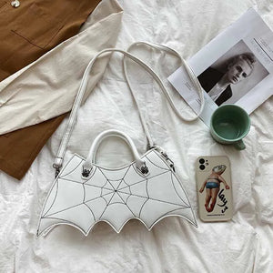 Retro Punk Style Bat Embroidery Messenger Bag