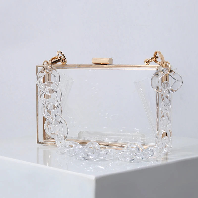 Transparent Jelly Acrylic Shoulder Bag Crossbody Clutch
