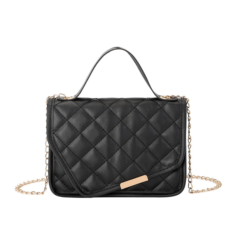 Embroidered Rhombus Shoulder Bag Chain Crossbody Phone Bag
