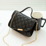 Embroidered Rhombus Shoulder Bag Chain Crossbody Phone Bag