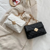 Women's Rhombus Embroidered Shoulder Bag Chain Crossbody