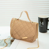 Embroidered Rhombus Shoulder Bag Chain Crossbody Phone Bag