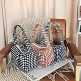 Vintage Plaid Print Shoulder Bag Casual Crossbody Handbag