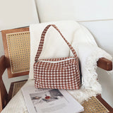 Vintage Plaid Print Shoulder Bag Casual Crossbody Handbag