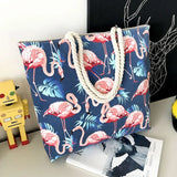 Flamingo Shoulder Bags Girls Canvas Leisure Bag