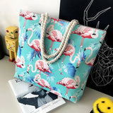 Flamingo Shoulder Bags Girls Canvas Leisure Bag